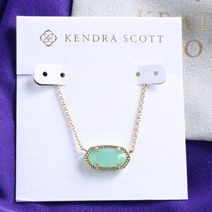 Kendra Scott Elisa Chalcedony Glass Pendant Necklace in Gold
